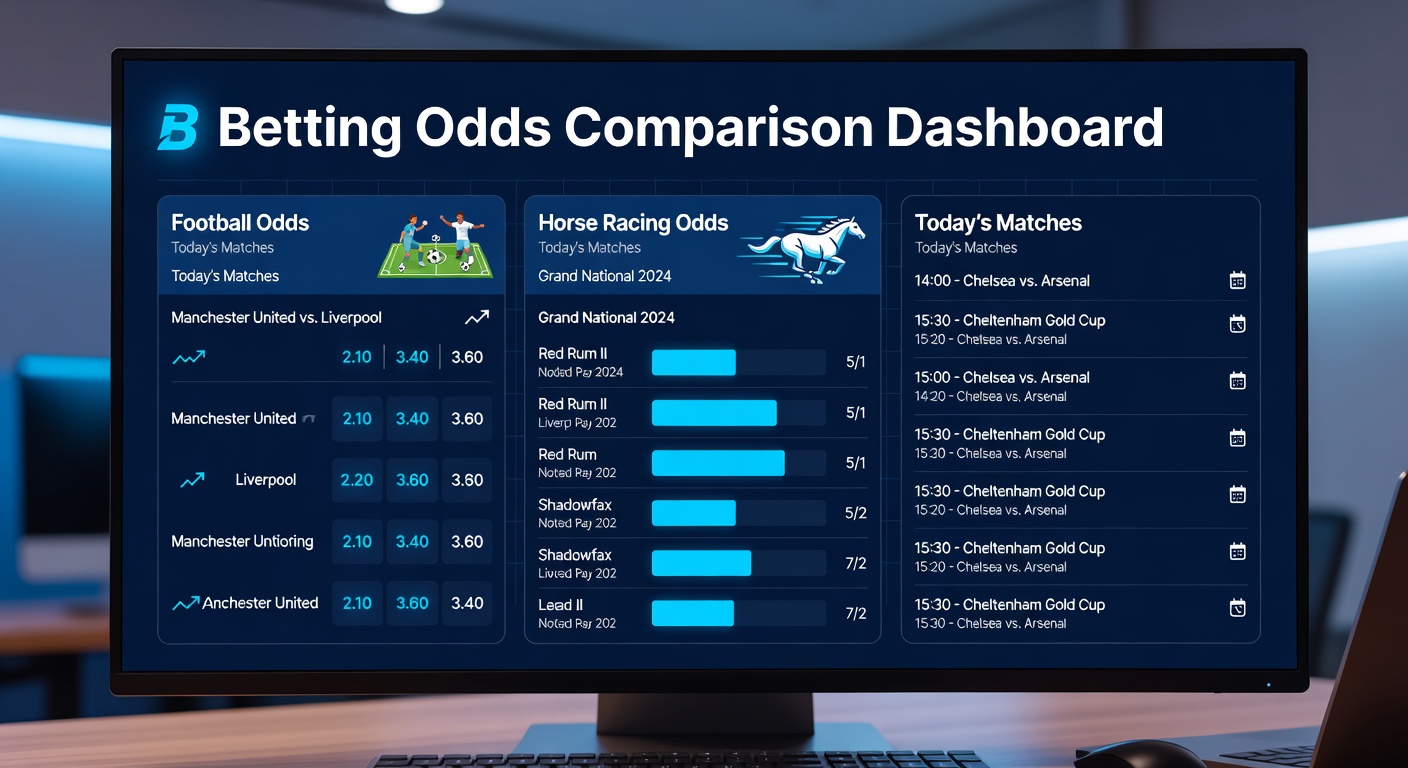 Split-screen comparison of odds boards for Lingfield races, Premier League relegation table, Monte Carlo Masters scoreboard, and NBA playoff overtime stats