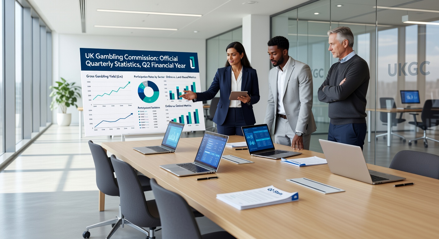 Graph illustrating UK gambling GGY growth from land-based to remote sectors, with bars for Q2 2025 showing £4.3 billion total