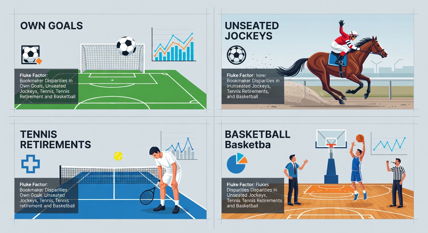 Dramatic photo of a jockey unseated mid-race, horse bolting ahead amid a crowded field, illustrating the high-risk betting prop in horse racing