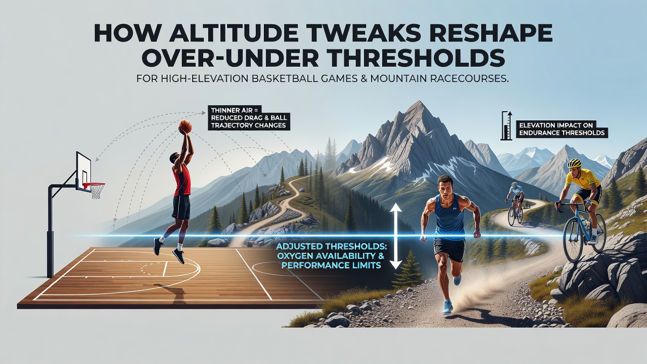 High-altitude basketball arena with thin air effects on ball trajectory during a game