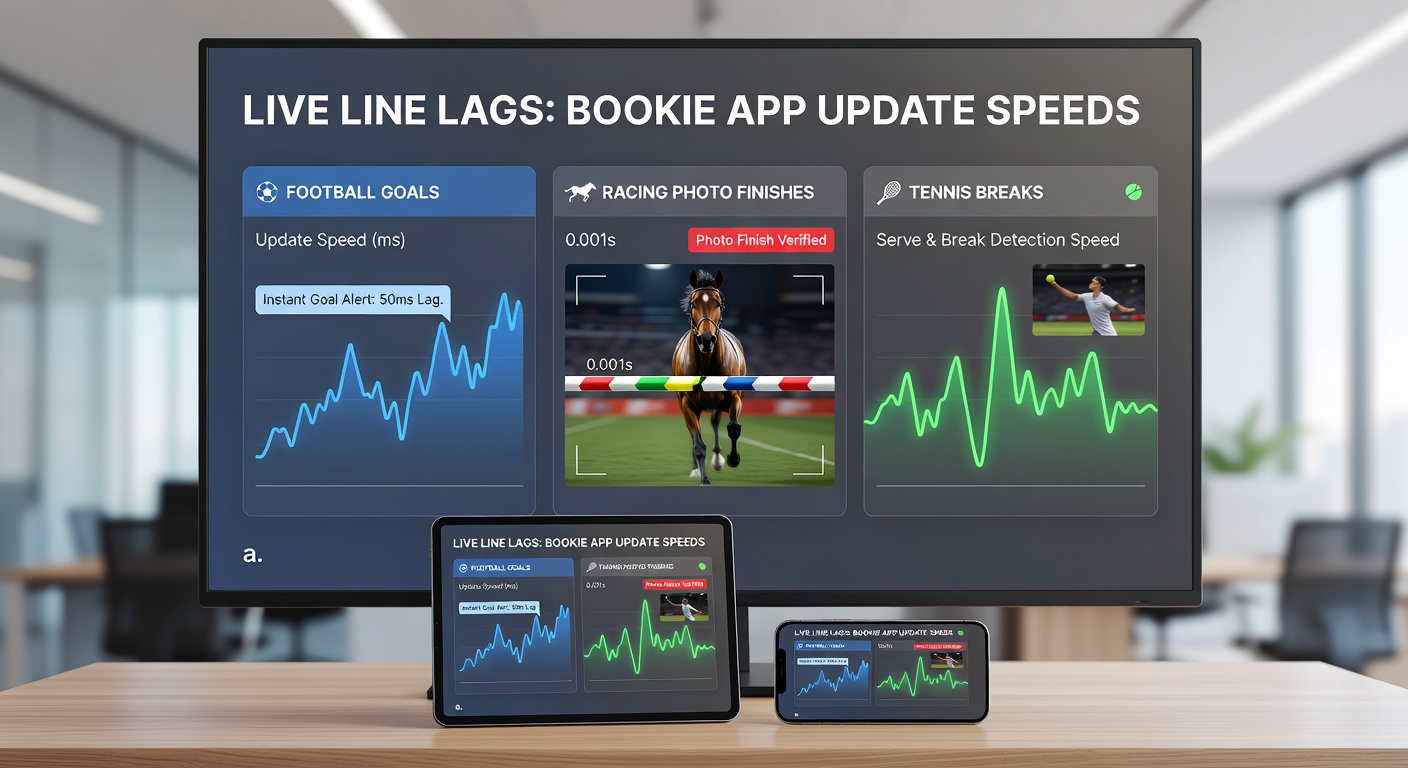 Close-up of a horse racing photo finish on a bookmaker's app screen, with odds frozen mid-update as punters await the official result amid tense anticipation