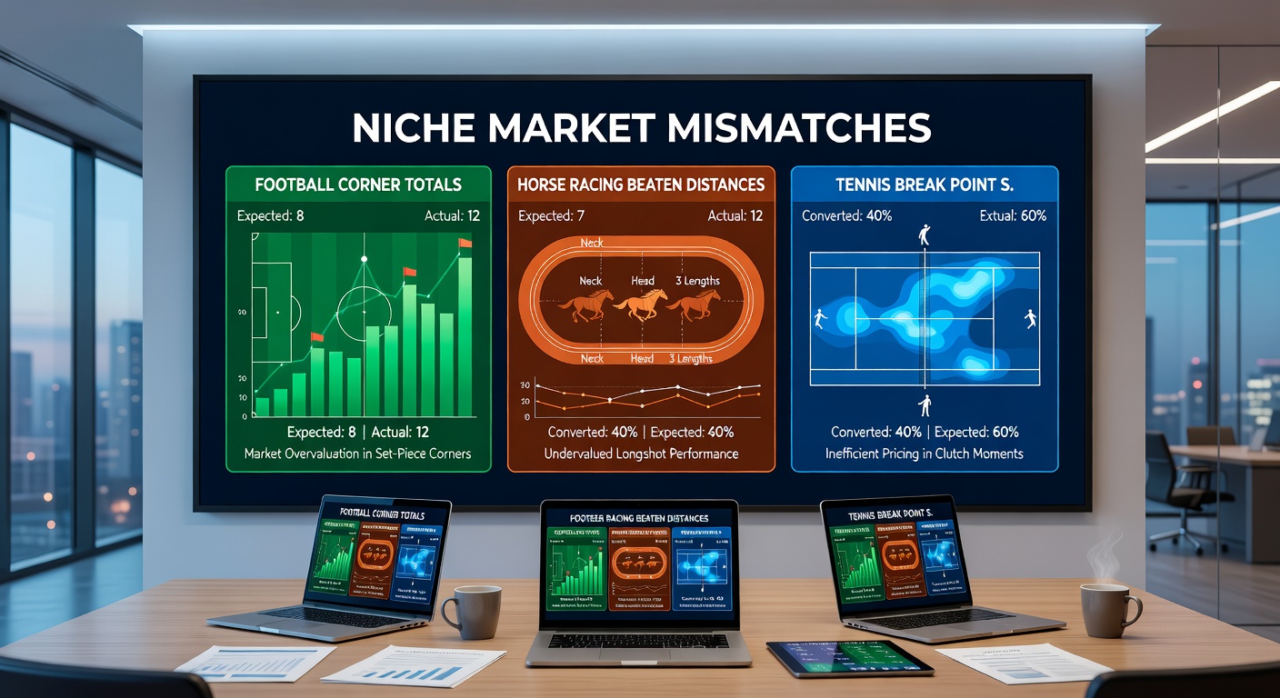 Graph depicting odds fluctuations for beaten distances in horse racing and break point saves in tennis across competing bookmakers