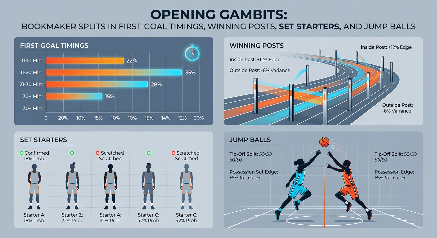 Horse racing finish line with overlaid bookmaker odds splits for winning post timings during a March 2026 event