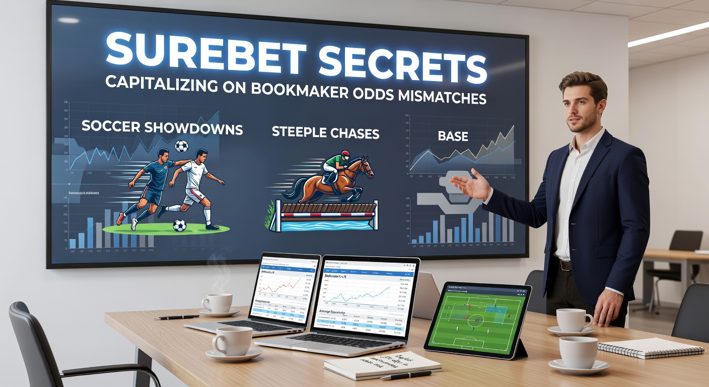 Close-up of steeplechase horses leaping hurdles, overlaid with odds tables showing bookmaker variations for top contenders