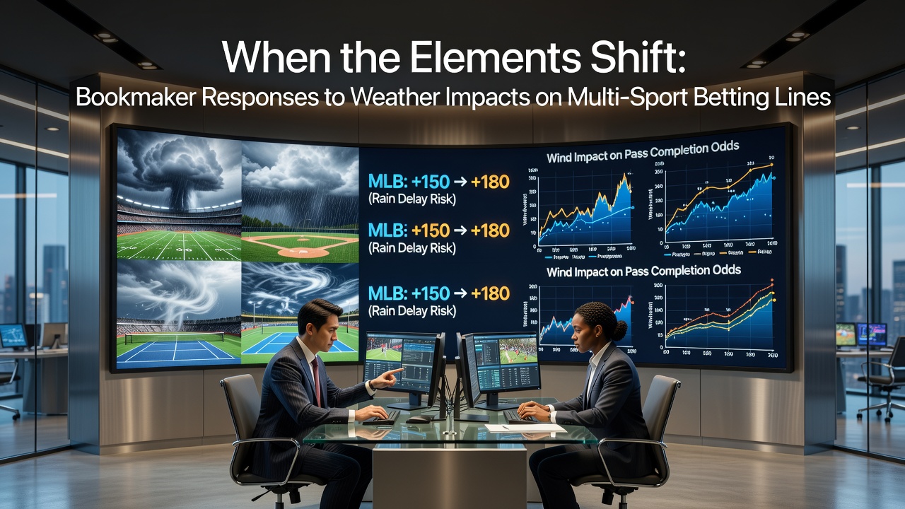 Bookmakers adjusting multi-sport betting lines in response to weather changes across football, tennis, basketball and horse racing events